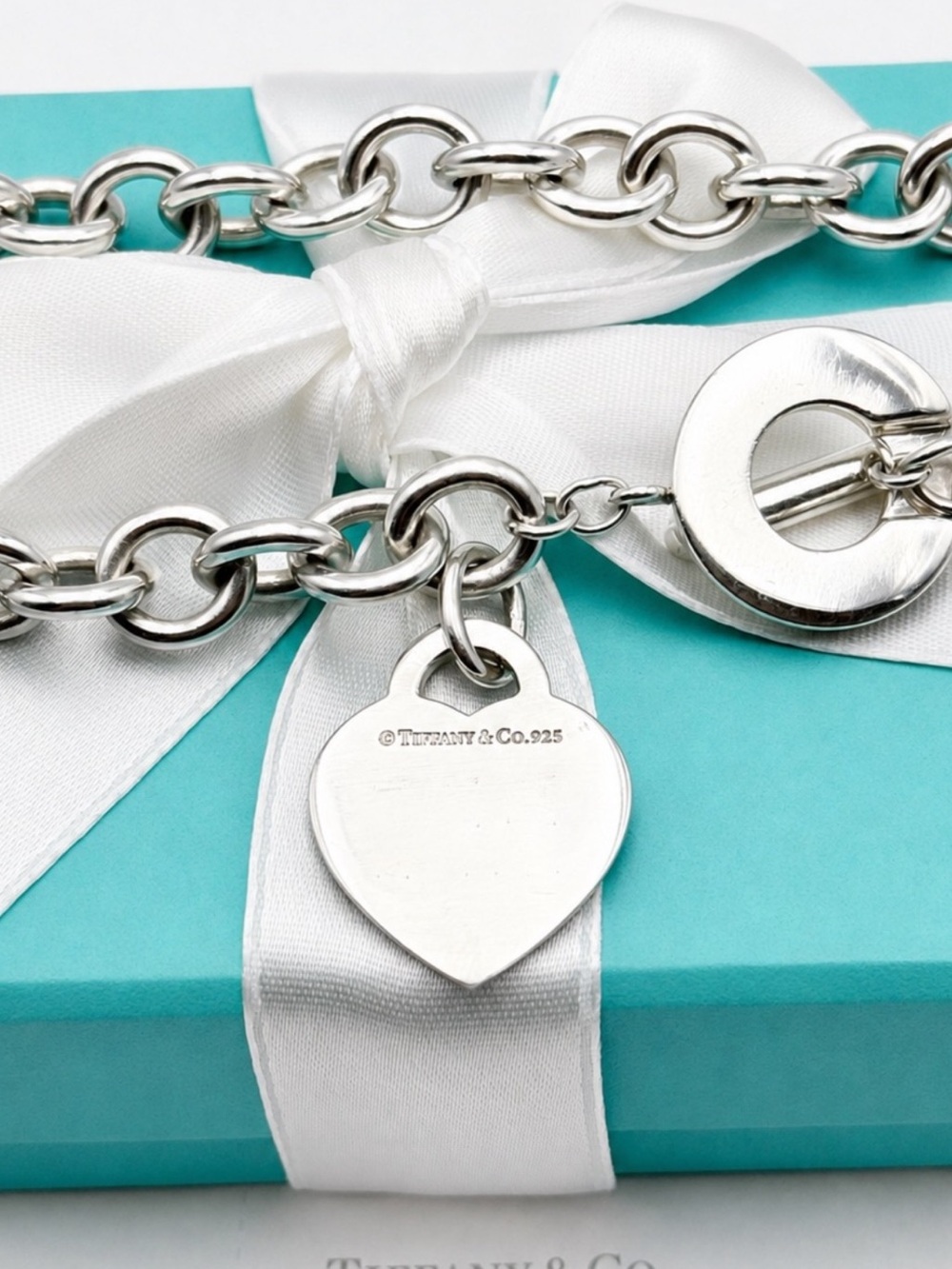 Tiffany & Co. 17.75” Return to Tiffany Heart Tag Toggle Necklace Sterling Silver - Picture 4 of 12